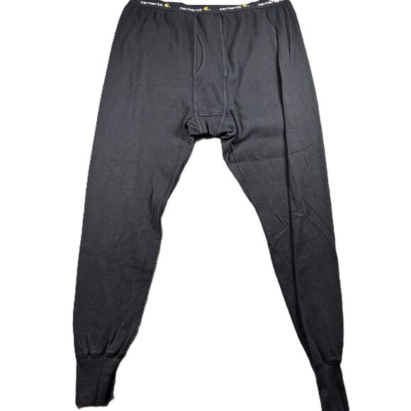 Carhartt Men Thermal Underwear Pants Long Johns K229 BLK Black 2XL Tall I204 - Picture 1 of 7